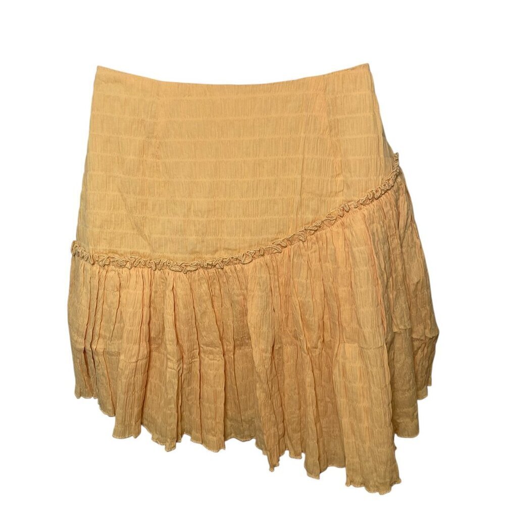 Sovere Reason Skirt NWT Size Small Yellow Textured Cotton Mini - Picture 5 of 6